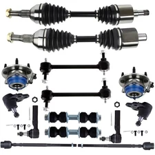 Front Tie Rod End + Wheel Hub Bearing CV Axle Shaft For Buick Century LaCrosse