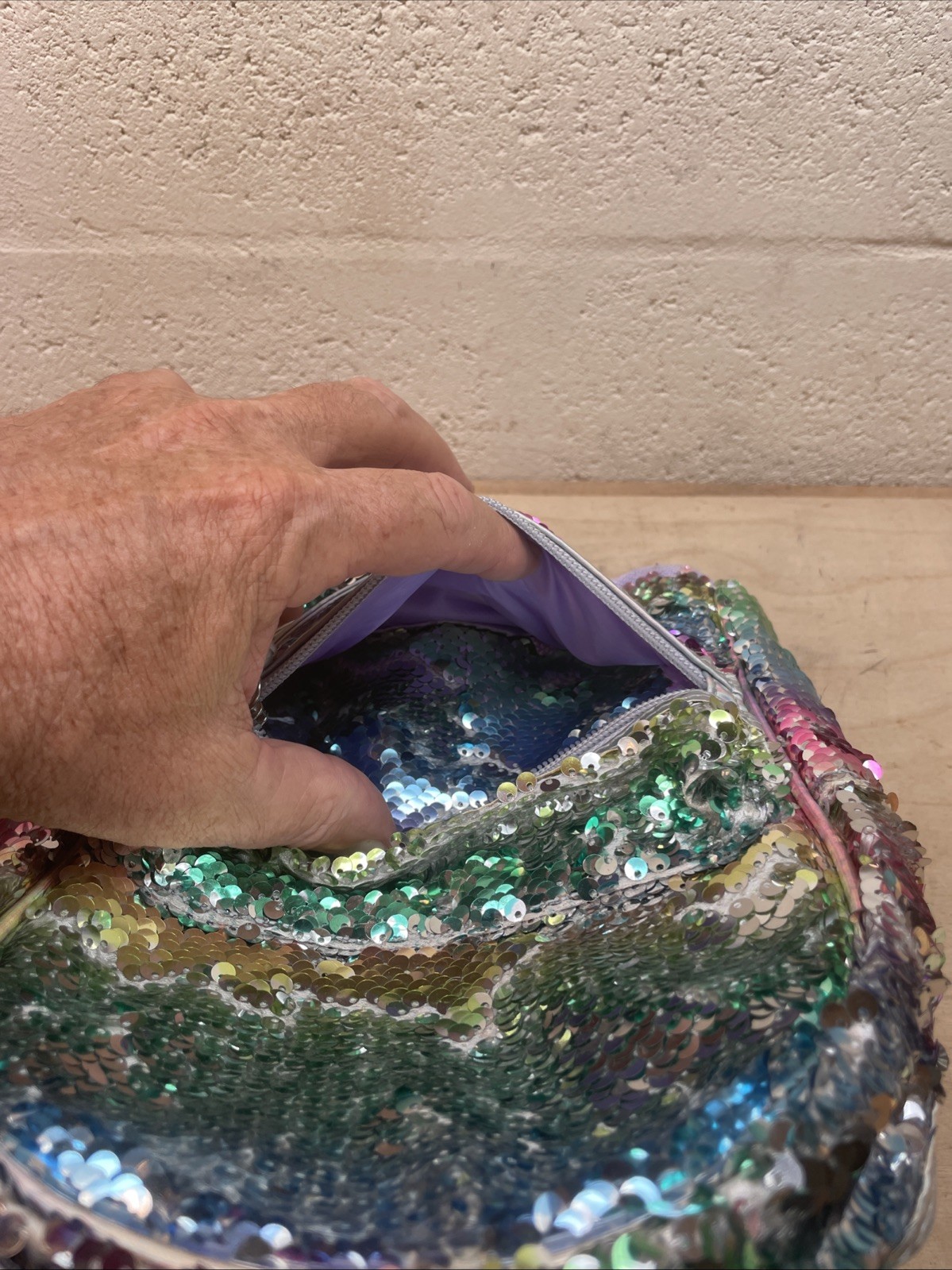 Holographic sequined Mini Back Pack Adjustable Sh… - image 4