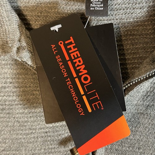 NEW Nordstrom Thermolite Gray Long Sleeve 1/4 Zip Collared Wool Blend Sweater M - Picture 6 of 11
