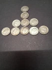 Lot of 10 Roosevelt Dimes 1953-1964 90% Silver 1.00 Face Value F-G Condition