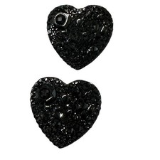 NEW Hair Accessories Clips set of 2 hearts black