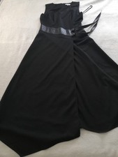 Calvin Klein Size 6 Black Dress Illusion Hem Sleeveless Fit.