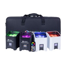ColorKey CKU-6234 MobilePar Pro Hex 6 Par Battery Powered Lights 4-Pack w Cas...