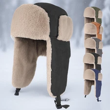 Winter Thermal Aviator Hats with Ear Flap Warm Windproof Cycling Motorcycle Hat