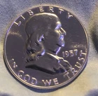 1957 franklin half dollar Proof Silver Coin