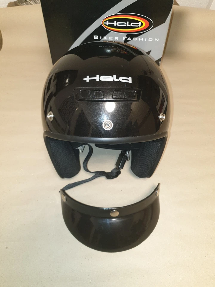 HELD Motorradhelm , Jet Helm , schwarz metallic , Größe S (55) - Bild 2 von 4