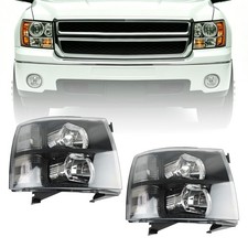 For 2007-2013 Chevy Silverado 1500 2500hd Black Housing Headlights Left Right