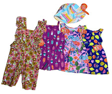 new GIRL 18 M lot of summer clothes dress  sun hat UPF 50  rompers