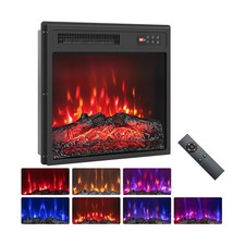 COSTWAY Electric Fireplace Insert 18 Inches Recessed Fireplace Heater
