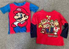 Super Mario Bros Boys Size 8 Tee Shirts t shirts lot of 2 2011 2012 video game