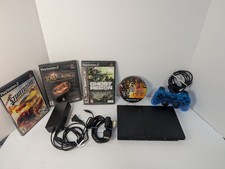 Playstation 2 Slim Bundle With Games And Controller.