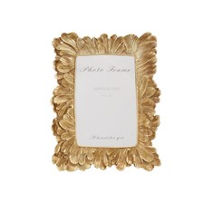 4x6 Vintage Picture Frame Gold, Ornate Leaves Photo Frame with Glass Front Decor