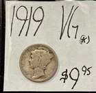 1919 Mercury Silver Dime (VG) Very Good Condition! ENN Coins