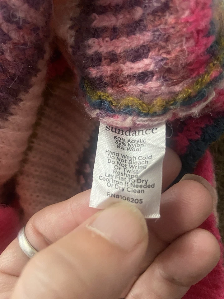 Suéter Sundance Mist In The Meadows Rosa Rayas Para Mujer Cuello en V Talla Mediana Foto 4 de 4