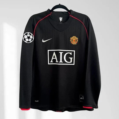 #ad Manchester United 2007 08 Ronaldo #7 Away Black Long Sleeve Size 2XL $49.99