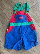 VTG Oshkosh'b Gosh Toddler Color Block 80s Overalls Size 2