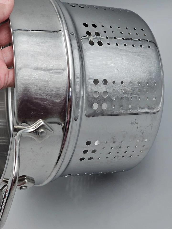All-Clad Stainless Steel Colander Insert Pasta Strainer with Handles - 9" x 7" - Image 3 of 4