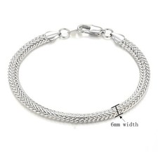 6MM Wide 18-22CM Stainless Steel Chain Snake Link Chains Bracelets For Mens Jewe