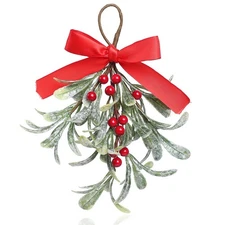 Mistletoe Christmas Decor, Artificial Frosted Decoration