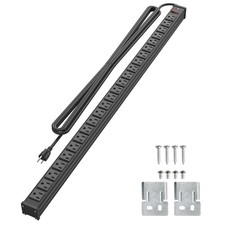 24 Outlet Metal Power Strip, Extra Long Heavy Duty Power Strip with 10FT Exte...
