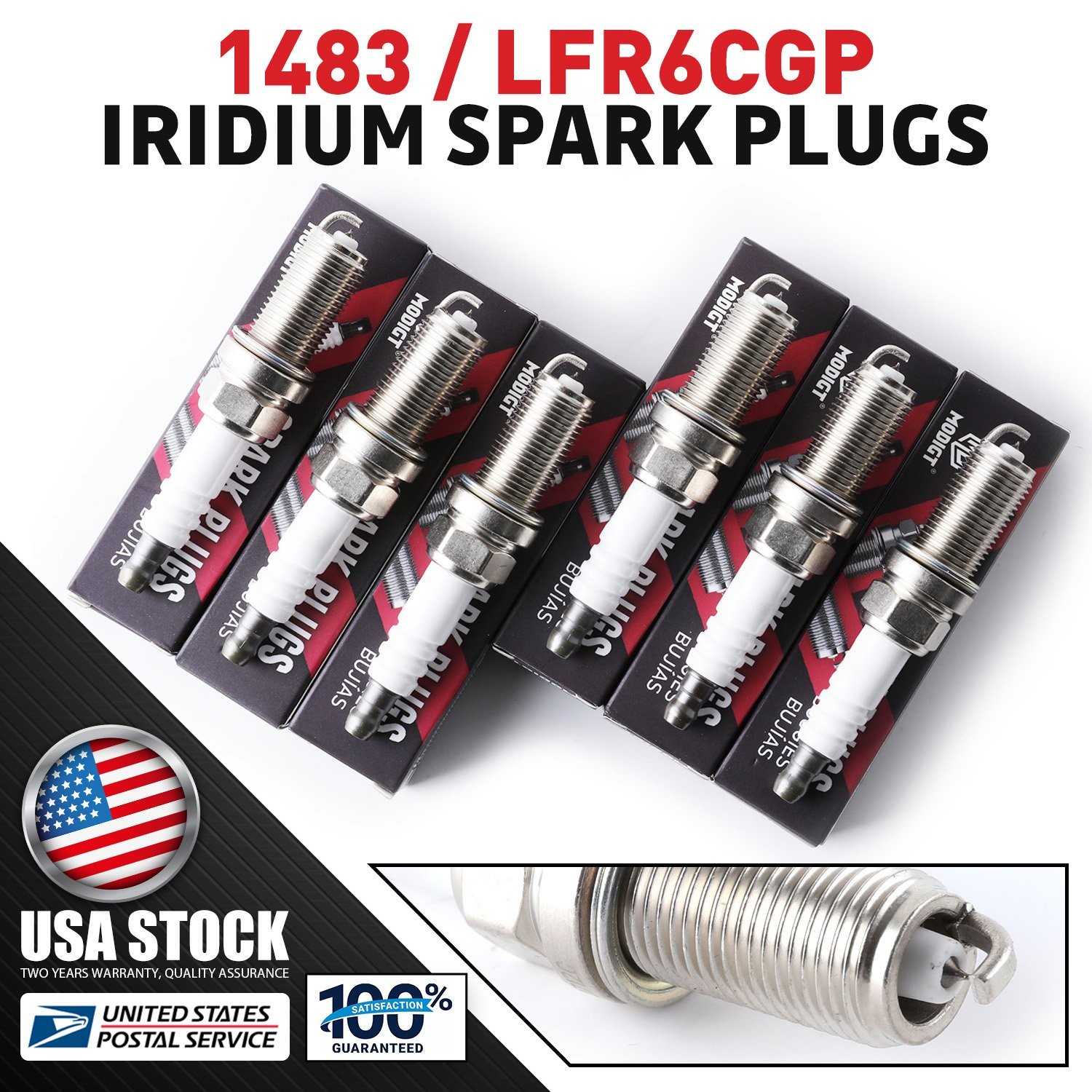6Pcs OEM Quality LFR6CGP 1483 For NGK Laser Iridium Spark Plugs For Dodge Audi