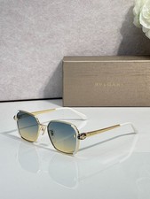 Bvlgari BV40095 Gold White Square Sunglasses Blue Yellow Gradient 54-19-145