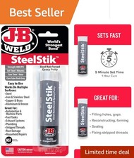 2 oz Steel Reinforced Epoxy Putty Stick - Quick Set, Durable, Chemical Resistant