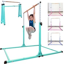 Foldable Gymnastic Bar for Kids Ages 3-20,5FT/6FT Horizontal Bar Base Length,...