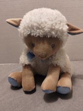 Nurture Lamb Wind-Up Musical Plush Cream Tan Blue Lullaby 9" Stuffed Baby Toy