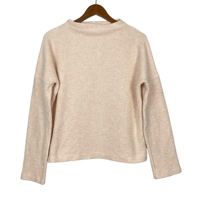 Closed Small Women's Anthropologie Pink Textured Mock Neck Relaxed Fit Sweater