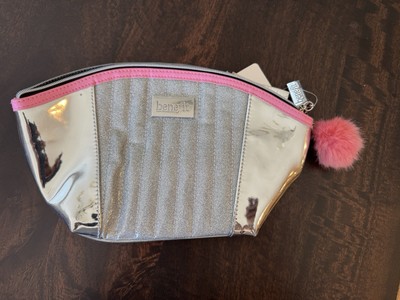 Benefit Cosmetics 2019 Roller Lash Dome Makeup Pouch Bag Silver/Pink NEW