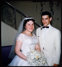 BRIDE & GROOM - 1960s WEDDING - Stereo Realist 3D slide Kodachrome #1221