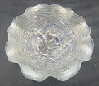 VINTAGE CARNIVAL NORTHWOOD SUPER FROSTY WHITE ROSE SHOW RUFFLED BOWL “REED EXT”
