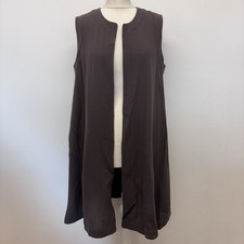 Vintage Jean Muir Wool Waistcoat Size 16 Brown Layer Neutral