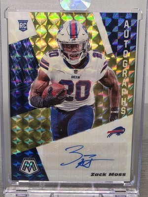2020 Panini Mosaic Rookie Autographs Mosaic Zack Moss #RA31 Gold /10 (AU, RC)