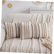Decorative Boho Lumbar Pillow Covers Set of 2-12x20 20" x 12" Pack of 2 Camel