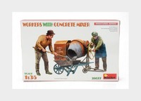 Miniart 38077 Figuren - Arbeiter Mit Betonmischer - 1/35 Bausatz