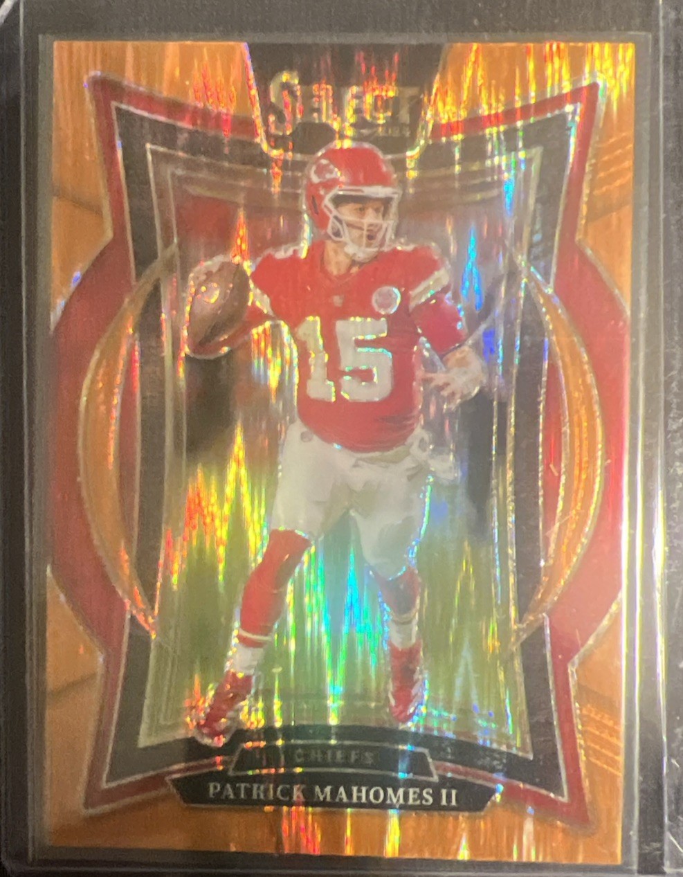 Patrick Mahomes II 2024 Panini Select Orange Shock Prizm 338/499 Chiefs #33