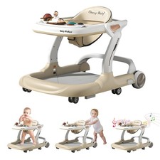 Baby Walker with Music Lights, 9 Height Adjustments Foot Pads for Safety