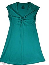 Patagonia XL Stretch Bandha Front Twist Teal Green Dress Summer Travel Vacation