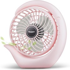 USB Desktop Fan: 180  Rotation and 3 Speed Settings Portable Office Fan