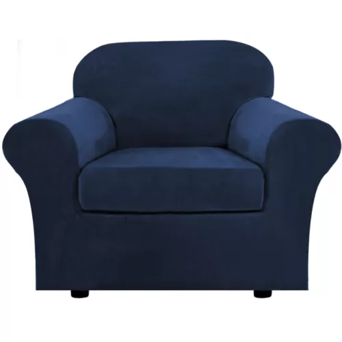 Samt Stretch Elastisch Sofabezug Wohn Couch Schonbezüge Schoner 1/2/3 Sitzer - Bild 17 von 112