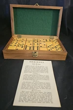 Vintage Butterscotch BAKELITE Dominoes ~ Simichrome TESTED ~ COMPLETE 28 Piece