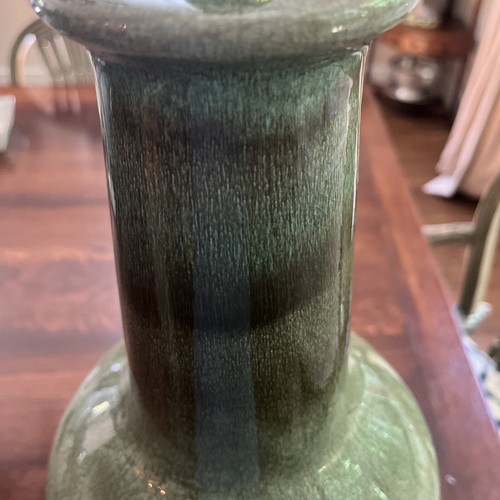 FREDERICK COOPER CHICAGO LARGE CERAMIC GREEN CRACKLE LAMP 25" - 第 8/15 張圖片