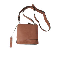 New Vince Camuto Silas Small Leather Crossbody Bag Purse Pink / Brown Sushi