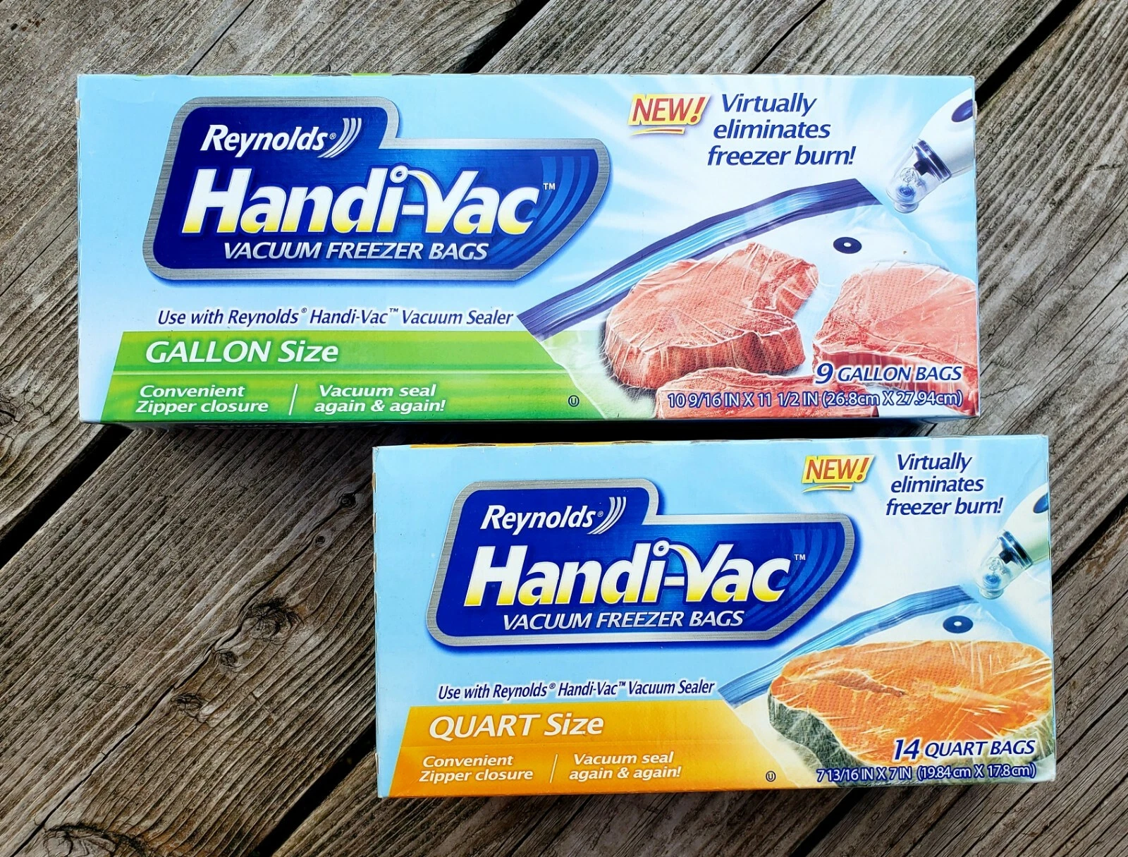 Reynolds Handi-Vac * Vacuum Freezer Bags * GALLON and QUART * sealed *