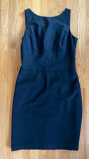 Bloomingdale's Tahari ASL Size 8 Womens Black Sheath Dress Lined (B1)
