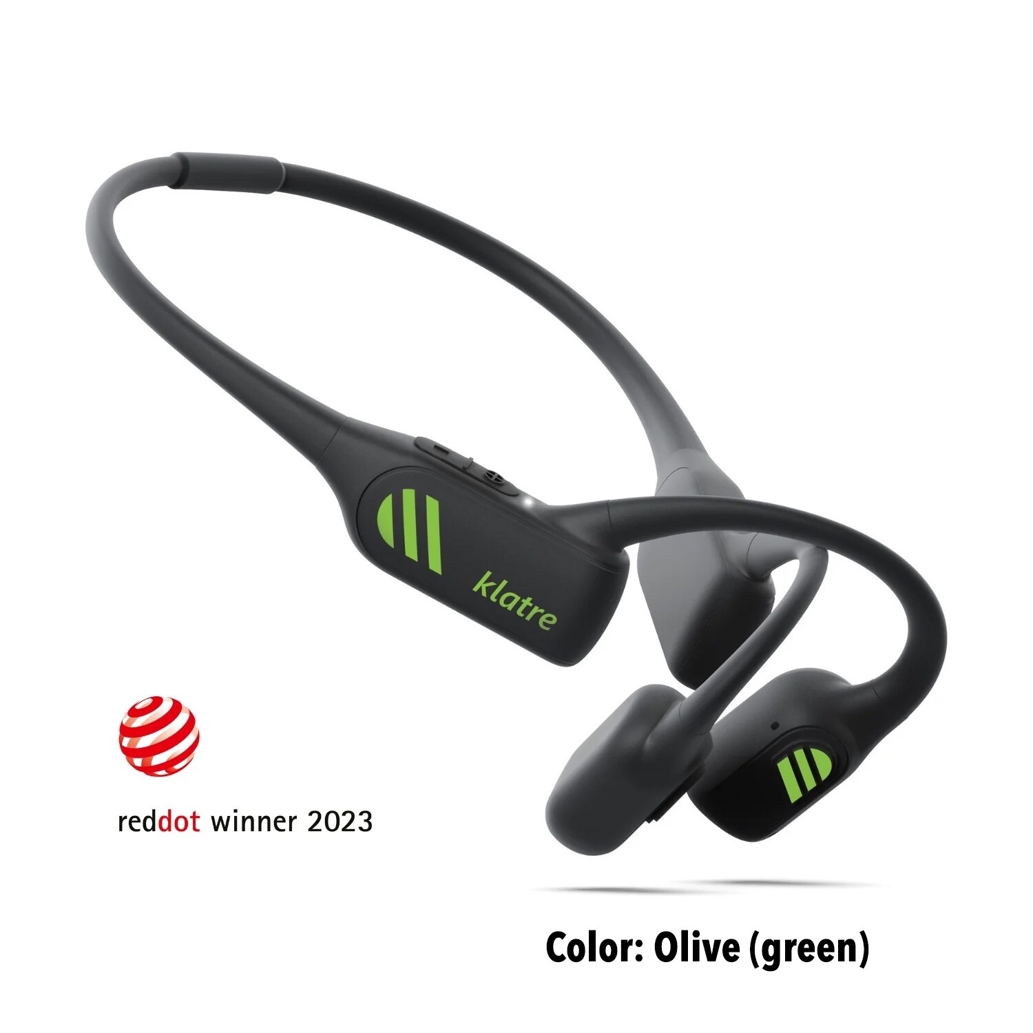 Bone Conduction Headphones by Klatre, Open-Ear, Water Resistant, Dual Mics, LS1