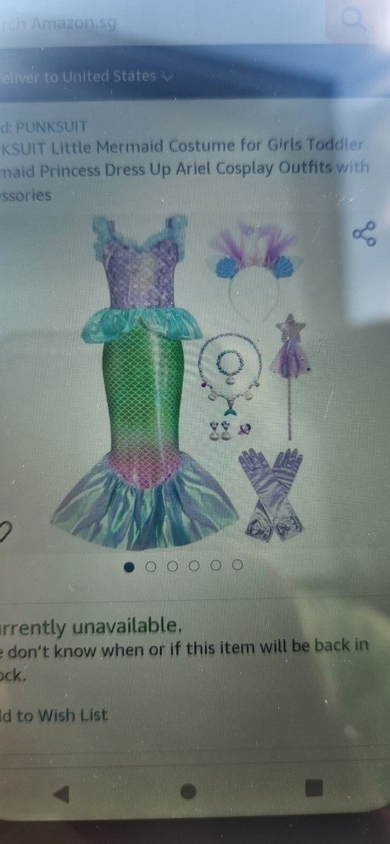Girls Little Mermaid Costume Kids Birthday Halloween Princess Size 6-8 |  eBay