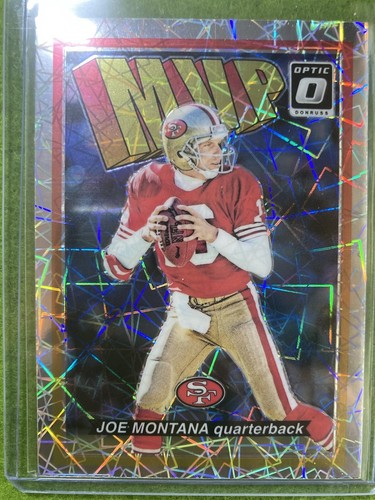 Joe Montana LAZER PRIZM VELOCITY CARD SF 49ers SSP 2018 Donruss Optic MVP SP - Picture 3 of 24